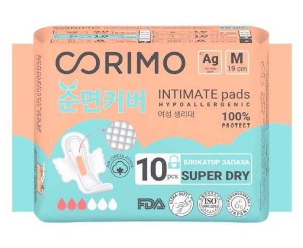 Изображение товара Прокладки Corimo Женские гигиенические M 10шт Прокладки Corimo Женские гигиенические M 10шт фотография