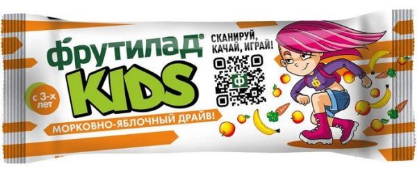 Батончик фруктовый Фрутилад Kids морковно-яблочный драйв 25г фотография